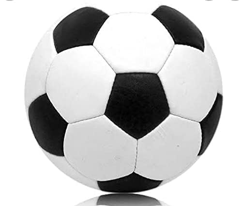 Image of Playzoo Black & White Football Size 5 - Soccer Ball Size 5 for Training, Match & Daily Play - Durable Water-Resistant Butyl Football (design3)