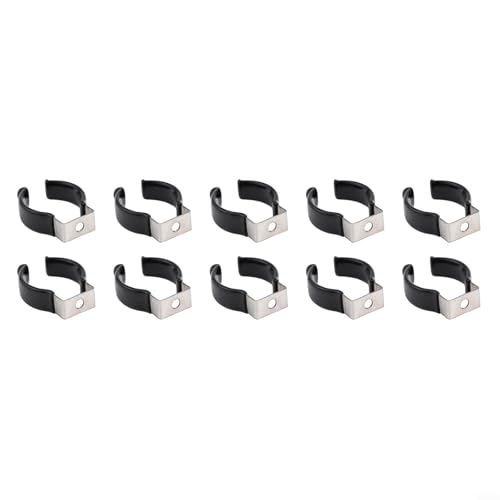 Narrow Base Spring Terry Clips Heavy Duty Tool Storage Strap Pipe Clamp for Workshops Garages Sheds Stainless Steel Rubber Construction