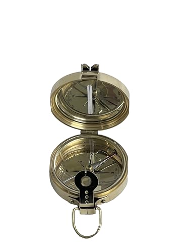 Brújula Clinómetro de Latón – Herramienta de Navegación y Medición de Ángulos Precisa con Diseño Antiguo, 9 x 7.5 x 3.5 cm miniatura 3