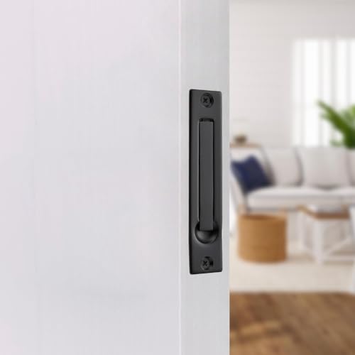 2 Pack de Tiradores para Puerta Corredera de Metal Sólido, Tiradores Empotrados para Puerta en Negro Mate miniatura 2