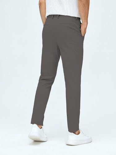 Image of AVANOVA Men's Classic Dress Pants with Side Pockets | Solid Tapered Suit Trousers, Business Formal Office Wear Regular Fit Pants, Stretchable Blend Slim Carrot Fit (Trouser 255)