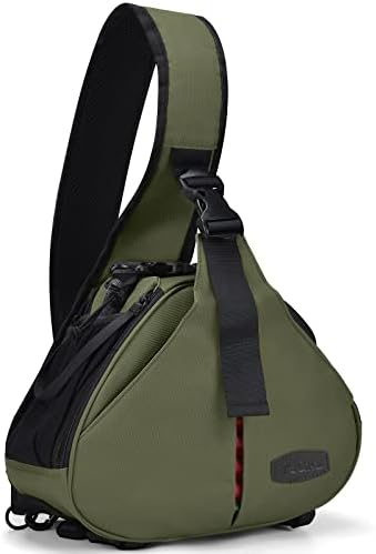 CADeN Camera Bag Sling Backpack Camera Case Waterproof with Rain Cover Tripod Holder, Compatible for DSLR/SLR Mirrorless Cameras (Canon Nikon Sony Pentax) and Accessories Green