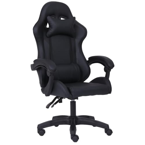 Millhouse Sport Desk Chair X3577, Adjustable Office and Gaming Chair with Lumbar and Head Pillow, Black