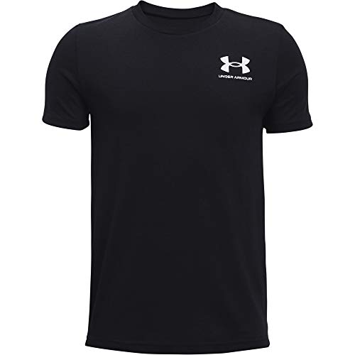Under Armour Boys Sportstyle Left Chest Short-Sleeve T-Shirt , Black (001) White , Youth Large