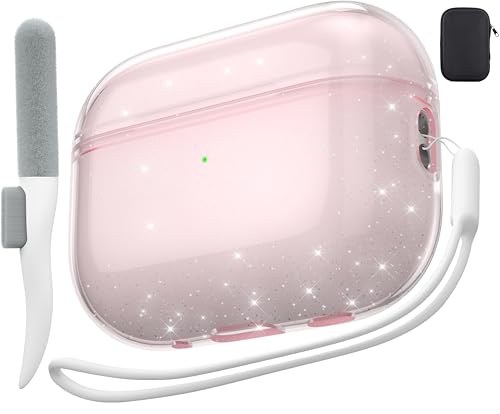 Valkit Funda transparente compatible con Airpods Pro de 2ª/1ª generación, funda protectora de TPU suave para AirPods Pro 2 con bolígrafo de limpieza a prueba de golpes para iPod Pro 2ª/1ª generación