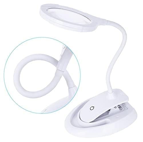 Lampe de bureau lecture avec loupe 5X pour tricot et travaux manuels