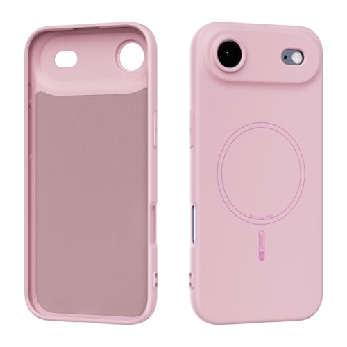 Coque de protection fine silicone liquide antichoc iPhone 17 Air rose aimantée
