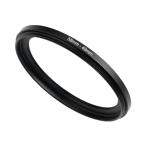 Image of 58mm to 49mm Step-Down Ring Filter Adapter,for All Brands UV ND CPL, Metal Ring Step-Down Rings Adapter Filter (58mm-49mm)