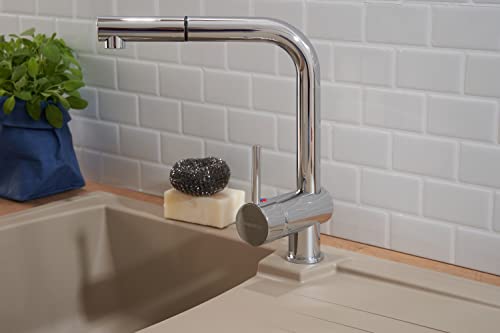Respekta Boston Mineralitespüle in Sandbeige / 1 Becken Einbauspüle in 86 x 50 cm/Spülbecken geeignet für Unterschränke ab 45 cm Breite