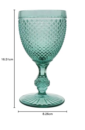 Verres d'eau Bicos Vista Alegre d'exception en vert menthe ciselé - 3