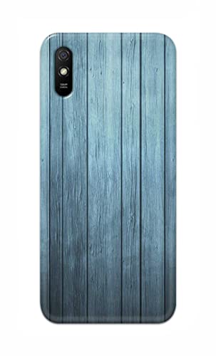 Image of Printed Hard Back Cover Case for Mi Redmi 9i | Mi Redmi 9i Sport Back Cover (Wooden Blue) -702