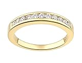 Old English Jewellers 9ct Yellow Gold on Silver 0.25ct Diamond Eternity Ring - sizes J to V (L)