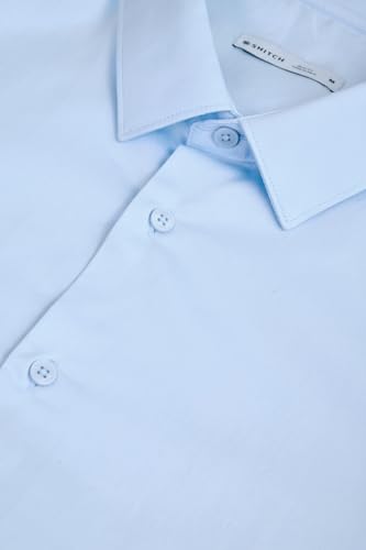 Image of SNITCH Men Formal Shirt | Modern Slim Fit Long Sleeve Spread Collar Solid Style | 100% Cotton Breathable Fabric for Office, Weddings & Festive Occasions Wear