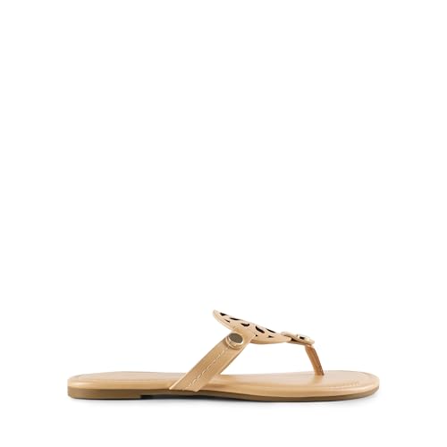 DREAM PAIRS DREAM PAIRS Women's Flip Flops Comfortable Soft Cushion Slide Slip on Summer Beach Thong Flat Sandals,Size 10,Nude,SDFF2403W