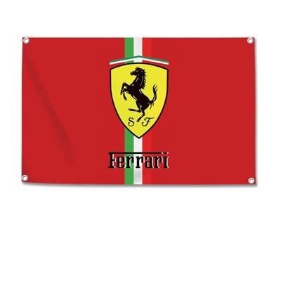 Amazon.co.jp: 「フェラーリ・レッド」特大フラッグ・旗バナー約 