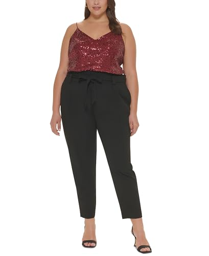 Calvin Klein Womens Plus Pleat Front Tapered Ankle Pants