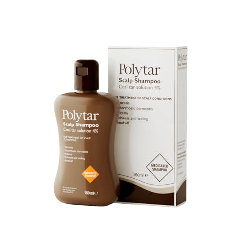 Polytar Scalp Shampoo For Scalp Conditions Reduces Itching Inflammation and Scales Shampoo Treats Psoriasis Seborrhoeic Dermatitis Eczema and Dandruff Contains Coal Tar Solution 1 x 150ml