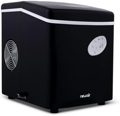 NewAir Counter Top Ice Maker Machine (Black), Compact Automatic Ice Maker, Cubes Ready in 6 Minutes, 28 Pounds in 24 Hours - Perfect for Home/Kitchen/Office/Bar