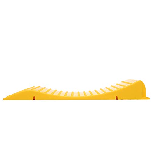 Homeon Wheels Tire Saver Ramps Anti-Slip Pads Design Car Tire Wheel Ramps for Flat Spot and Flat Tire Prevention Tire Savers for Storage Carrying Bag, Easy to Store 4 Pack Yellow