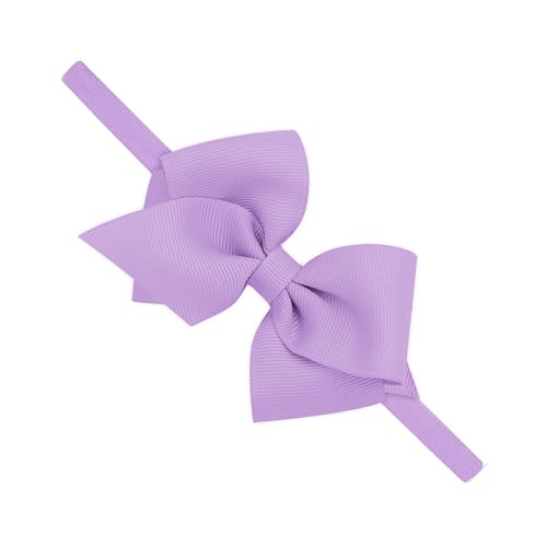 Wee Ones Girls' Extra Small Sized Grosgrain Bow on Matching Skinny Nylon Band, Light Orchid image 4