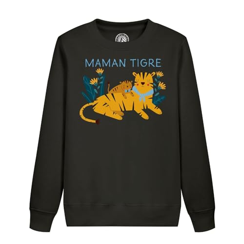 Sweatshirt enfant maman tigre en coton bio avec dessin mignon