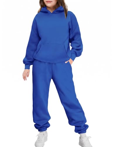 Image of Arshinet Girls 2 Piece Outfits Oversized Sweatshirt and Sweatpant Sweatsuit