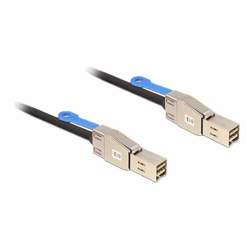 Câble SAS DeLOCK 83395 cordon blindé de 2 mètres noir anti interférences