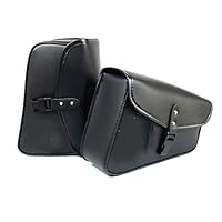 Amazon.co.jp: バイクサイドバック 黒 Pu革のサドルバッグ ため