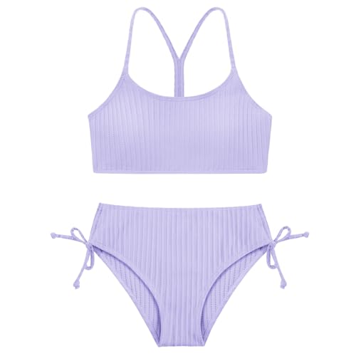 Image of Weixinbuy Girls Swimsuits Summer Bathing Suit for Teens Girls 2 Piece Bikini Set Solid Beach Swimsuit Swimwear for Girls