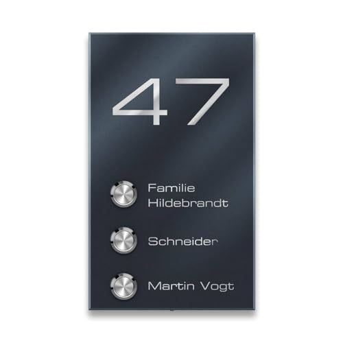 Metzler Edelstahl Funkklingel in Anthrazit RAL 7016 - Hohe...