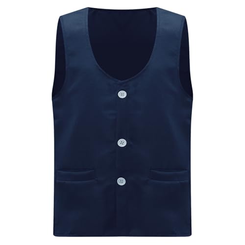 JEYPINMI Toddler Girls Boys Volunteer Activity Waistcoat Solid Color Vest Tops Waiter Workwear2