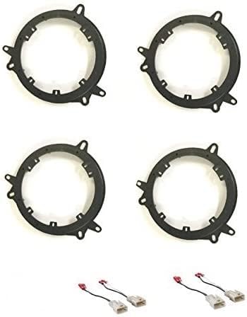 2 Pair 6" or 6.5" Inch Car Stereo Speakers Adapter Mount Plates and Wire Harness Made for 2003-2009 Pontiac Vibe and 2002-2011 Toyota Matrix