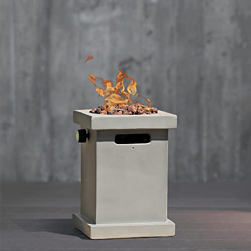 Portable Tabletop Fireplace Propane Gas Fire Pit, Concrete Outdoor Smokeless Fire Bowl, 10 Inch, 10,000 Btu With Csa Certification For Camping, Patio, Outdoor Heating And Bonfire (Square-Light Gray) #TOP10