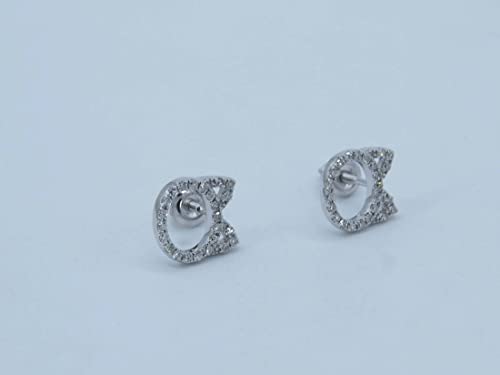 Dazzlingrock Collection 0.25 Carat (ctw) Round White Diamond Kitty Cat Stud Earrings for Her (Color I-J, Clarity I2-I3) in 925 Sterling Silver in Screw Back4