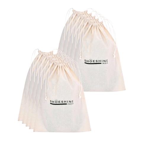 Image of Premium Cotton Shoe Bags - 12 Pcs Large Size Travel Shoea Pouch