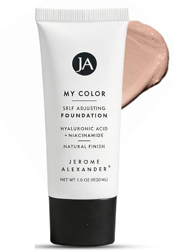 Jerome Alexander My Color Self-Adjusting Foundation, Hydrating & Lightweight Face Makeup, Infused with Skincare Ingredients - Medium, 1 oz