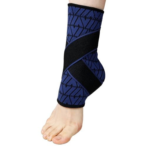 Image of Dr Fitzy Neuro Ankle Binder Cap for Pain Relief, 3d Compression Neuropathy Socks with Ankle Belt Band, Ortho Leg Ankle Support for Men and Women, Orthopedic Foot Sleeve Brace with Anti Slip Grip (Blue, One Size)