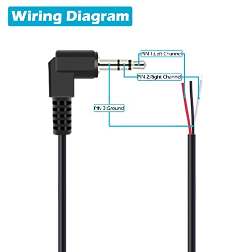Cable adaptador 3.5mm ángulo recto 6 pies miniatura 2