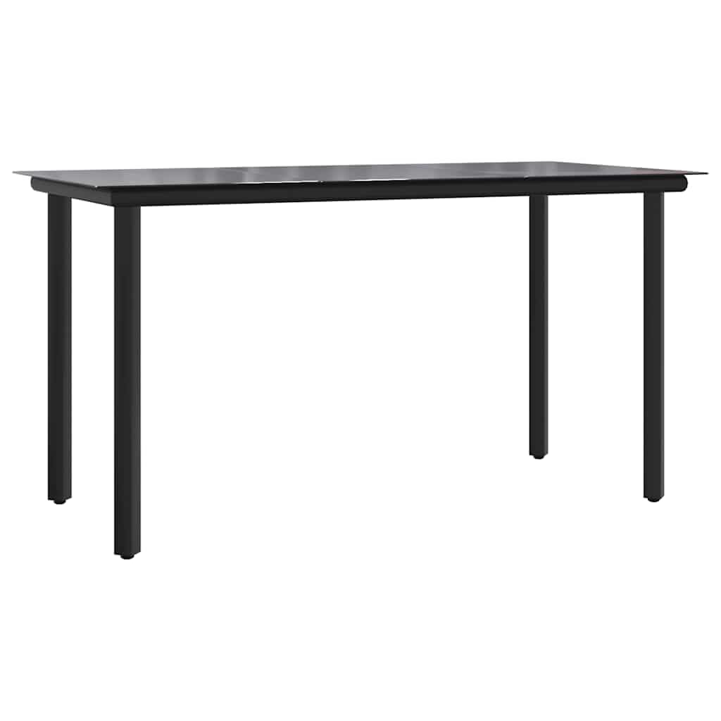 Mesa de comedor para jardín, color negro, 200 x 100 x 74 cm, acero