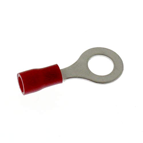 25 Stück Ringkabelschuhe SeKi 0,50-1,50mm², Loch-Ø M6 I rot I Quetschverbinder teilisoliert PVC I Kabelschuh aus Kupfer verzinnt