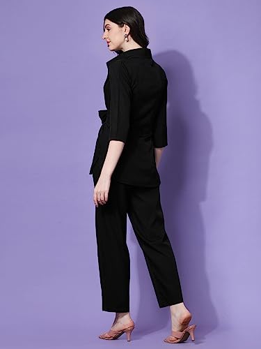 Image of Sheetal Associates Women's Solid Casual Co ords Set 2 Piece Open top & Pant Set