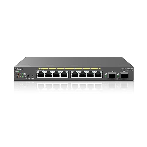 EnGenius Fit EWS2910FP-FIT 8-Port Gigabit PoE+ Managed Switch - 110W Power Budget, Cloud Management, Layer 2+ Features for Business Networks
