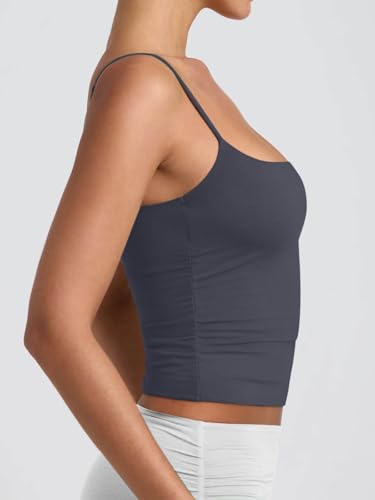 Image of PINKMSTYLE Women's Basic Double Lined Scoop Neck Tank Tops Adjustable Cami Tank Summer Sleeveless Tops