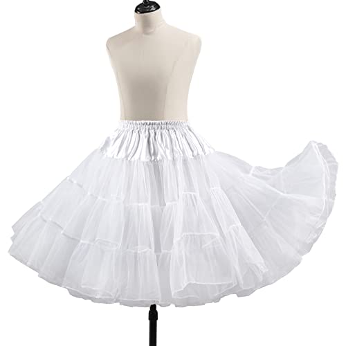 Xinchangshangmao Women's 50S Vintage Petticoats Skirts Crinoline Underskirt Tutu Half Slip For Under Dresses (White) #TOP1