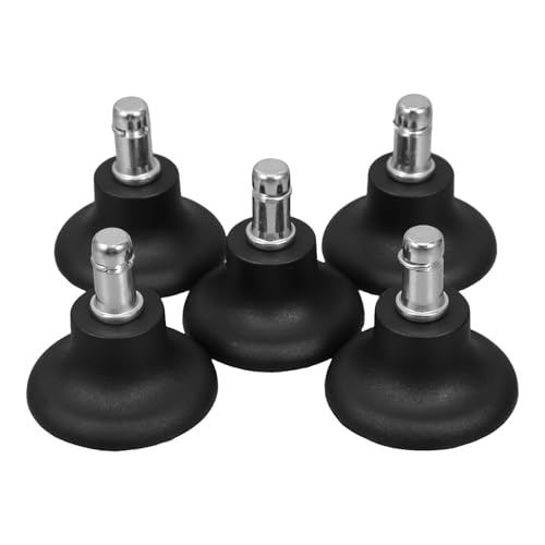 GARIOUANS Rotelle per Sedie da Ufficio in PU 5 Pezzi Stelo Corto Ruote Fisse Antiscivolo per Pavimenti Duri e Tappeti Protezioni per Gambe di Sedie da Scrivania Installazione Rapida per
