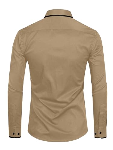 Image of Men's Regular Fit Casual Shirt, Solid Pattern, Slim Collar