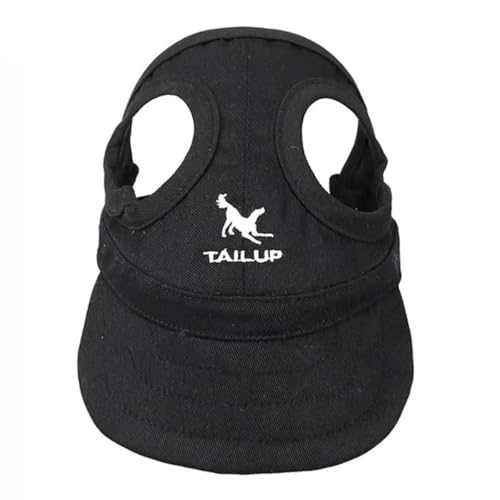 Baseballkappe für Haustiere, winddicht, für Reisen, Sport, Sonnenhüte für Welpen, große Hunde (Schwarz, S)