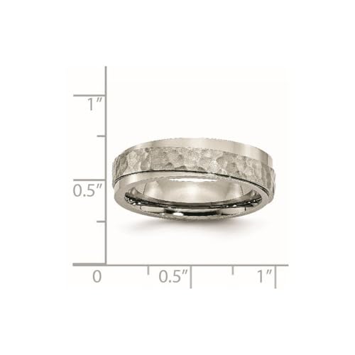 Titan 7 mm Gehämmert und Poliert Band Ring - Ring Größe Optionen Serie: L bis Z