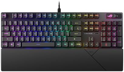 ASUS ROG Strix Scope II RX - Clavier mécanique-Optique, switches ROG RX, Certification d'étancheité IP57, Touches de Clavier en PBT, Commandes Multifonctions, et Repose-Poignets, AZERTY