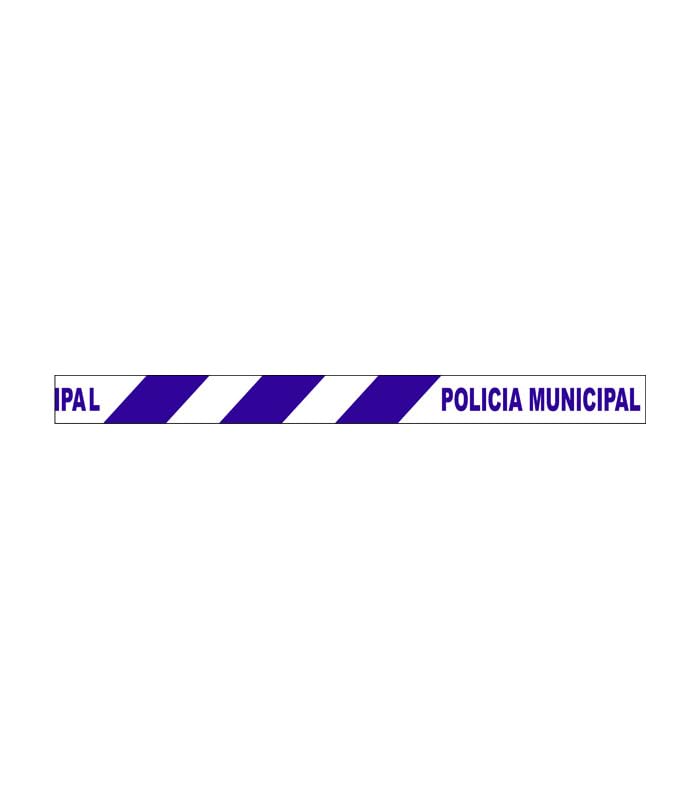 EberSign | Cinta de Balizamiento Azul/Blanca POLICÍA MUNICIPAL 8cm x 100m Galga 300 – Pack 5 Rollos, Cinta Delimitadora no Adhesiva
